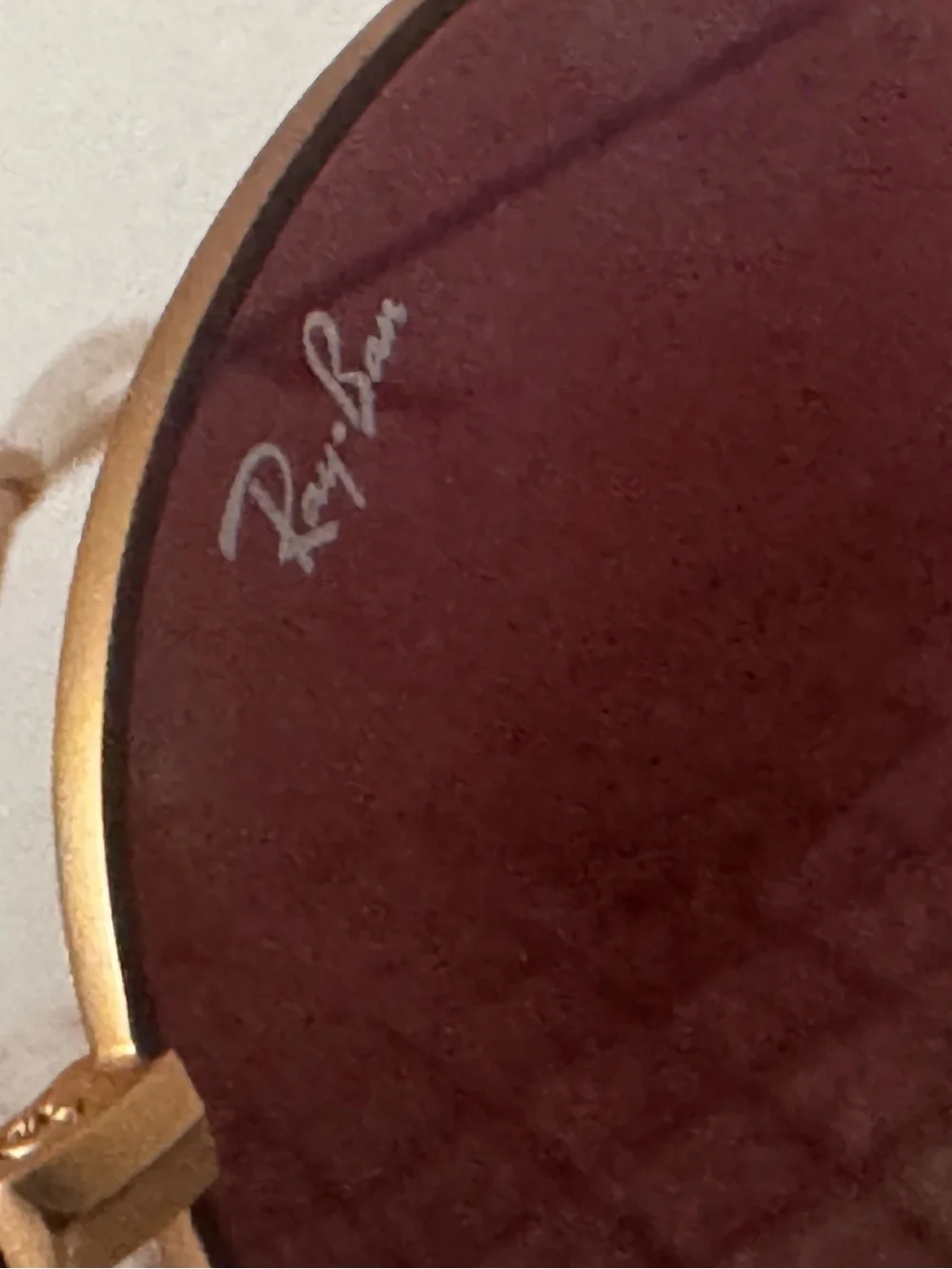 Ray-Ban Gold Frame Sunglasses with Burgundy Lenses
